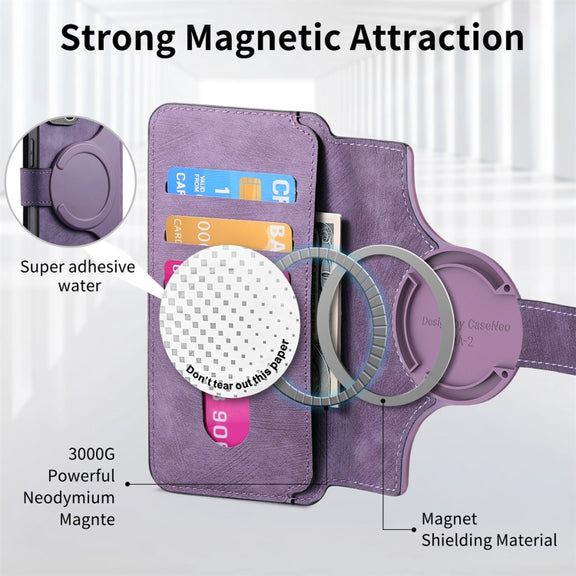 For Huawei Pura 70 CaseNeo MagSafe RFID Anti-theft Retro Leather Phone Case(Purple)