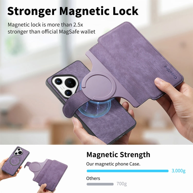 For Huawei Pura 70 CaseNeo MagSafe RFID Anti-theft Retro Leather Phone Case(Purple)