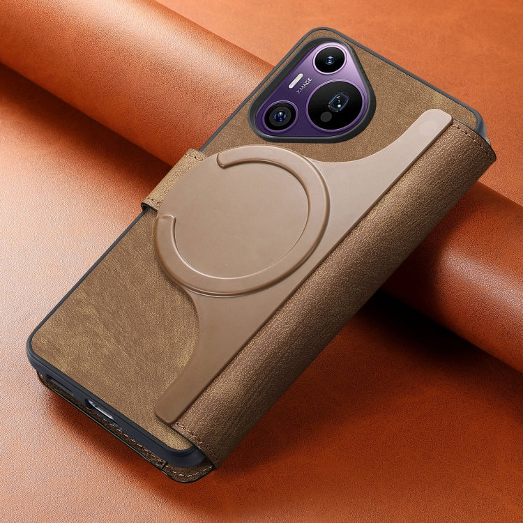 For Huawei Pura 70 Pro CaseNeo MagSafe RFID Anti-theft Retro Leather Phone Case(Brown)