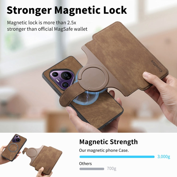For Huawei Pura 70 Pro CaseNeo MagSafe RFID Anti-theft Retro Leather Phone Case(Brown)