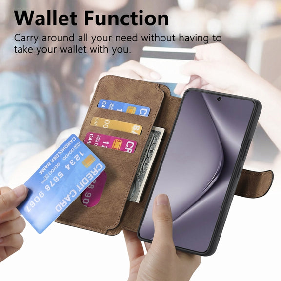 For Huawei Pura 70 Pro CaseNeo MagSafe RFID Anti-theft Retro Leather Phone Case(Brown)