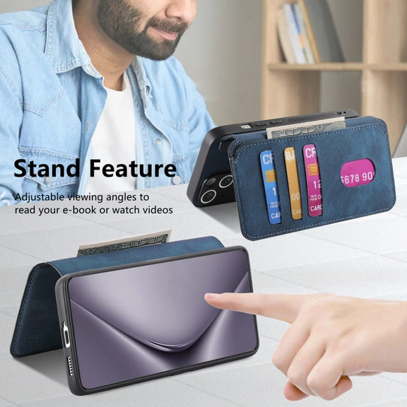 For Huawei Pura 70 Pro CaseNeo MagSafe RFID Anti-theft Retro Leather Phone Case(Blue)