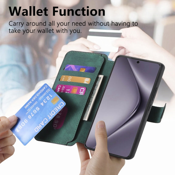 For Huawei Pura 70 Pro CaseNeo MagSafe RFID Anti-theft Retro Leather Phone Case(Green)