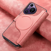 For Huawei Pura 70 Pro CaseNeo MagSafe RFID Anti-theft Retro Leather Phone Case(Pink)