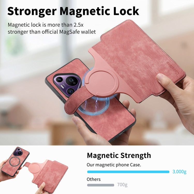 For Huawei Pura 70 Pro CaseNeo MagSafe RFID Anti-theft Retro Leather Phone Case(Pink)