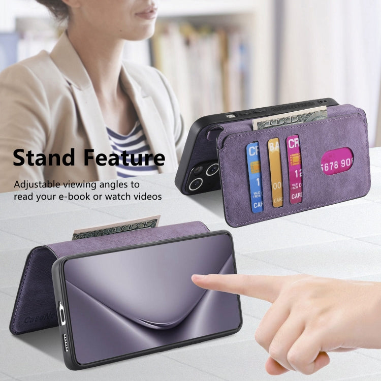 For Huawei Pura 70 Pro CaseNeo MagSafe RFID Anti-theft Retro Leather Phone Case(Purple)