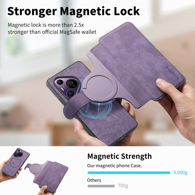 For Huawei Pura 70 Pro CaseNeo MagSafe RFID Anti-theft Retro Leather Phone Case(Purple)