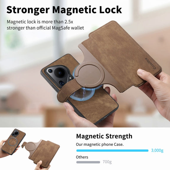 For Huawei Pura 70 Ultra CaseNeo MagSafe RFID Anti-theft Retro Leather Phone Case(Brown)