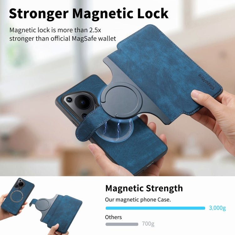 For Huawei Pura 70 Ultra CaseNeo MagSafe RFID Anti-theft Retro Leather Phone Case(Blue)