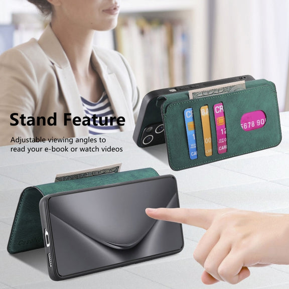 For Huawei Pura 70 Ultra CaseNeo MagSafe RFID Anti-theft Retro Leather Phone Case(Green)