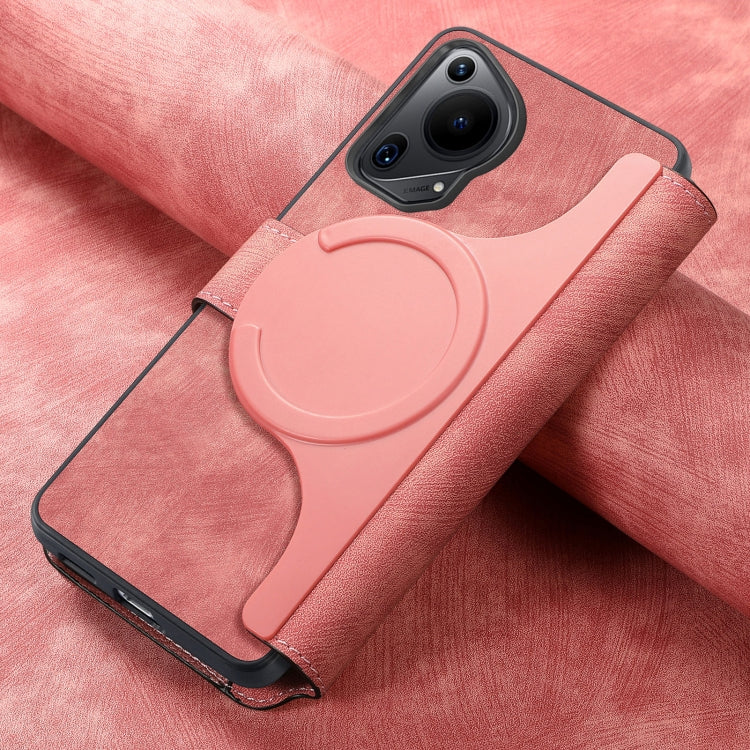 For Huawei Pura 70 Ultra CaseNeo MagSafe RFID Anti-theft Retro Leather Phone Case(Pink)
