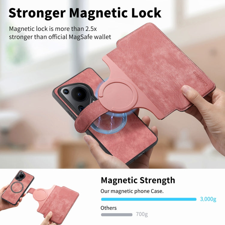 For Huawei Pura 70 Ultra CaseNeo MagSafe RFID Anti-theft Retro Leather Phone Case(Pink)