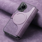 For Huawei Pura 70 Ultra CaseNeo MagSafe RFID Anti-theft Retro Leather Phone Case(Purple)