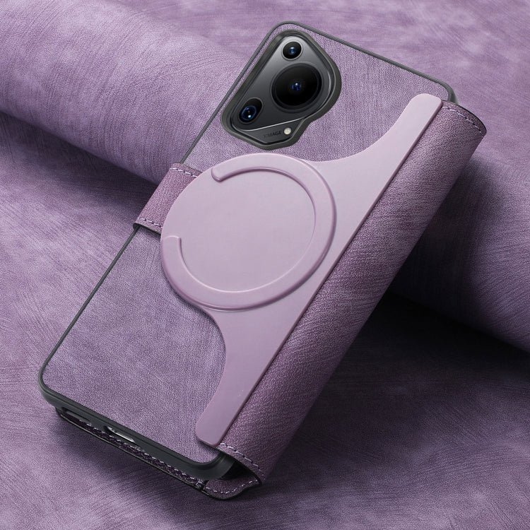 For Huawei Pura 70 Ultra CaseNeo MagSafe RFID Anti-theft Retro Leather Phone Case(Purple)