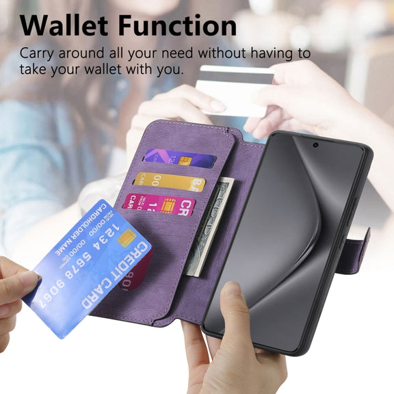 For Huawei Pura 70 Ultra CaseNeo MagSafe RFID Anti-theft Retro Leather Phone Case(Purple)