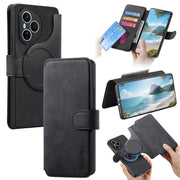 For Honor 400 Pro Global 160.8mm CaseNeo MagSafe RFID Anti-theft Retro Leather Phone Case(Black)