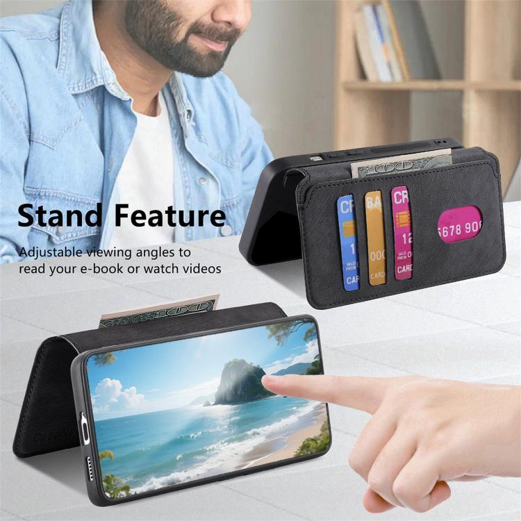 For Honor 400 Pro Global 160.8mm CaseNeo MagSafe RFID Anti-theft Retro Leather Phone Case(Black)