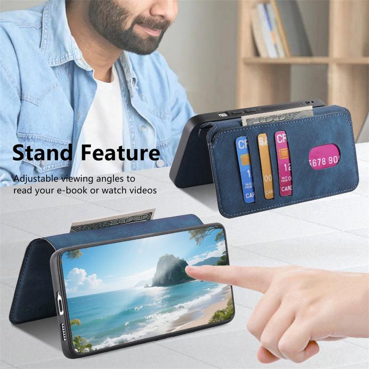 For Honor 400 Pro Global 160.8mm CaseNeo MagSafe RFID Anti-theft Retro Leather Phone Case(Blue) - free shipping - PMC Jewellery - Order now!