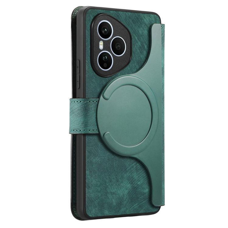 For Honor 400 Pro Global 160.8mm CaseNeo MagSafe RFID Anti-theft Retro Leather Phone Case(Green)