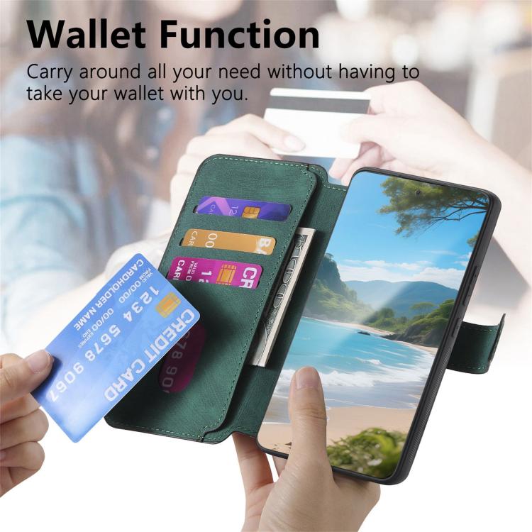 For Honor 400 Pro Global 160.8mm CaseNeo MagSafe RFID Anti-theft Retro Leather Phone Case(Green)