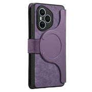 For Honor 400 Pro Global 160.8mm CaseNeo MagSafe RFID Anti-theft Retro Leather Phone Case(Purple)