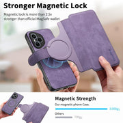 For Honor 400 Pro Global 160.8mm CaseNeo MagSafe RFID Anti-theft Retro Leather Phone Case(Purple)