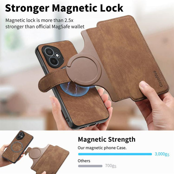 For Honor 400 Global 156.5mm CaseNeo MagSafe RFID Anti-theft Retro Leather Phone Case(Brown)