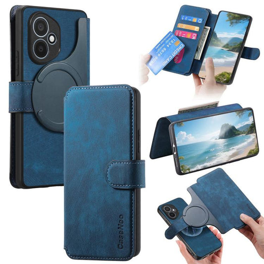 For Honor 400 Global 156.5mm CaseNeo MagSafe RFID Anti-theft Retro Leather Phone Case(Blue) - free shipping - PMC Jewellery - Order now!