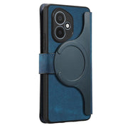 For Honor 400 Global 156.5mm CaseNeo MagSafe RFID Anti-theft Retro Leather Phone Case(Blue)