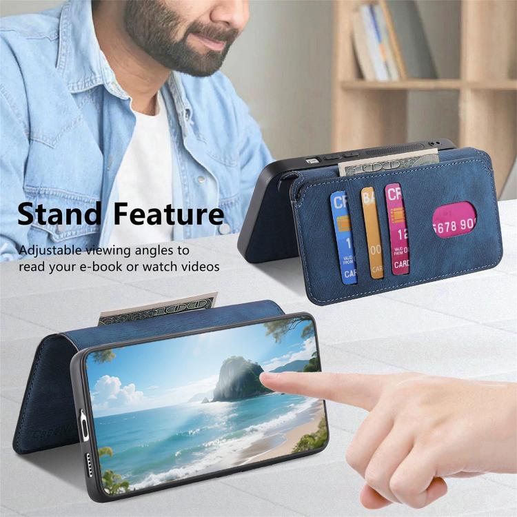 For Honor 400 Global 156.5mm CaseNeo MagSafe RFID Anti-theft Retro Leather Phone Case(Blue) - free shipping - PMC Jewellery - Order now!