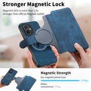 For Honor 400 Global 156.5mm CaseNeo MagSafe RFID Anti-theft Retro Leather Phone Case(Blue)