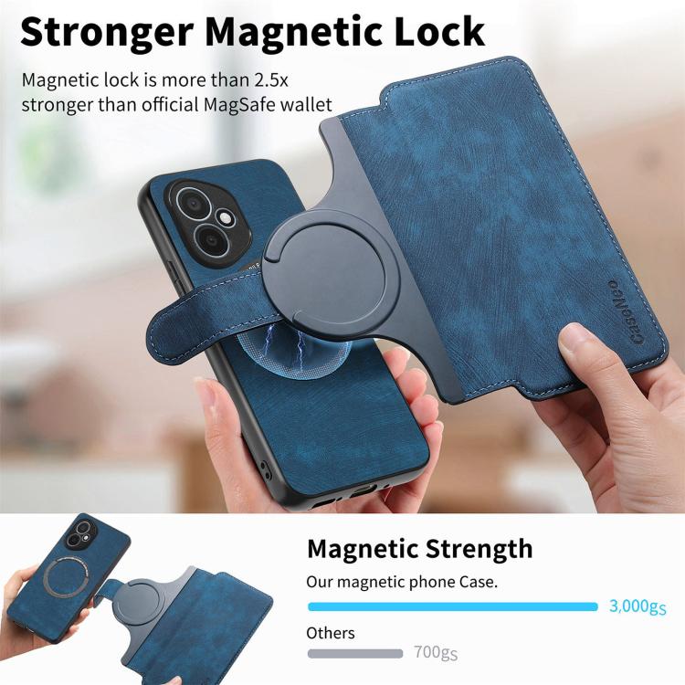 For Honor 400 Global 156.5mm CaseNeo MagSafe RFID Anti-theft Retro Leather Phone Case(Blue)