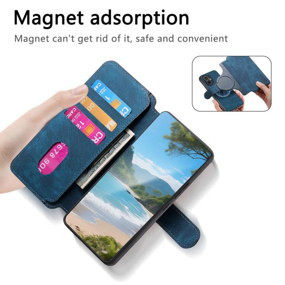 For Honor 400 Global 156.5mm CaseNeo MagSafe RFID Anti-theft Retro Leather Phone Case(Blue)