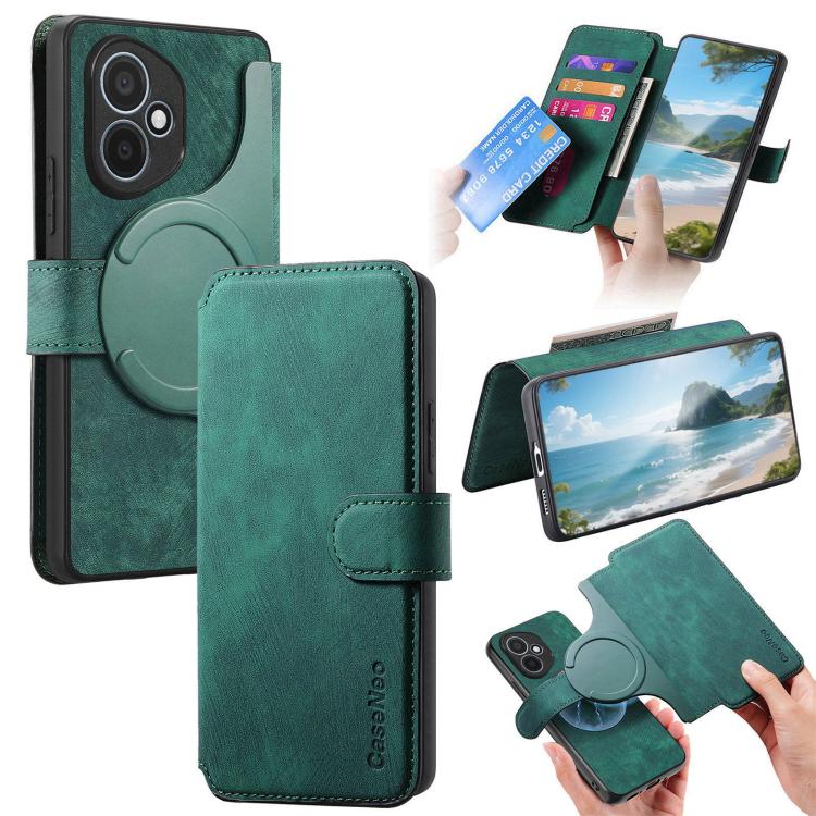 For Honor 400 Global 156.5mm CaseNeo MagSafe RFID Anti-theft Retro Leather Phone Case(Green) - free shipping - PMC Jewellery - Order now!