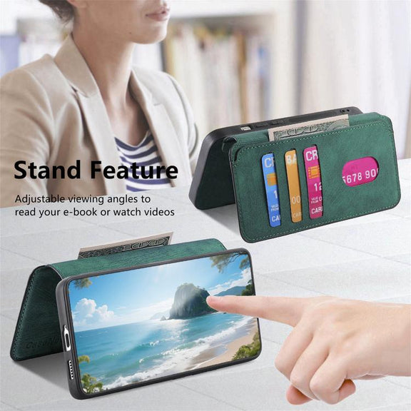 For Honor 400 Global 156.5mm CaseNeo MagSafe RFID Anti-theft Retro Leather Phone Case(Green)