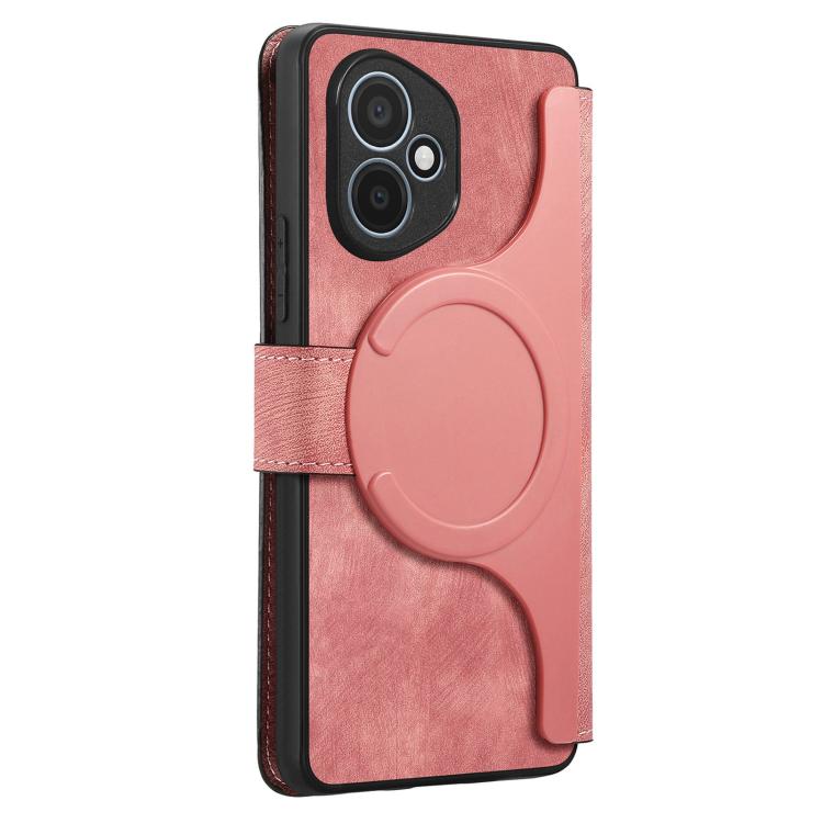 For Honor 400 Global 156.5mm CaseNeo MagSafe RFID Anti-theft Retro Leather Phone Case(Pink)