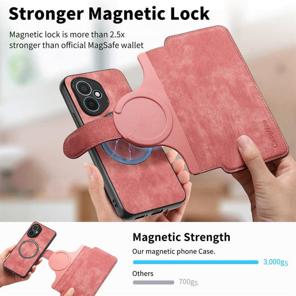 For Honor 400 Global 156.5mm CaseNeo MagSafe RFID Anti-theft Retro Leather Phone Case(Pink)
