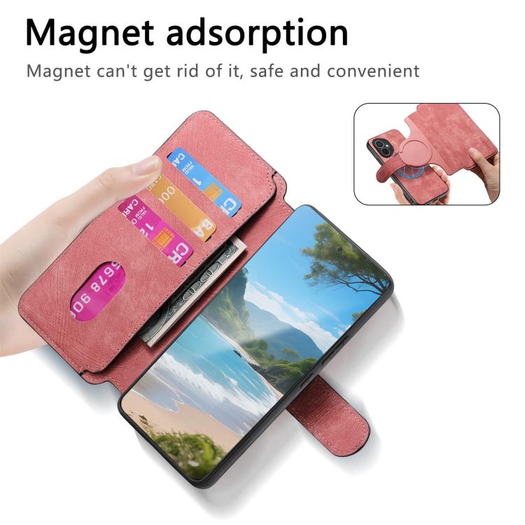 For Honor 400 Global 156.5mm CaseNeo MagSafe RFID Anti-theft Retro Leather Phone Case(Pink)