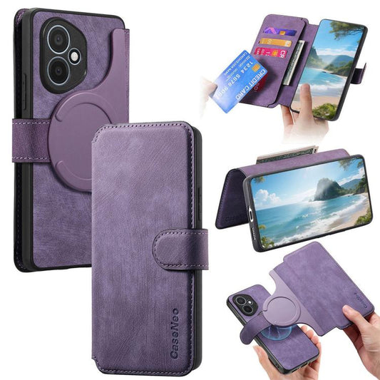 For Honor 400 Global 156.5mm CaseNeo MagSafe RFID Anti-theft Retro Leather Phone Case(Purple) - free shipping - PMC Jewellery - Order now!