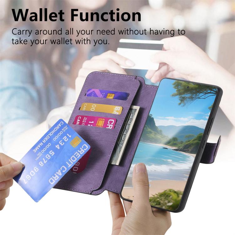 For Honor 400 Global 156.5mm CaseNeo MagSafe RFID Anti-theft Retro Leather Phone Case(Purple)