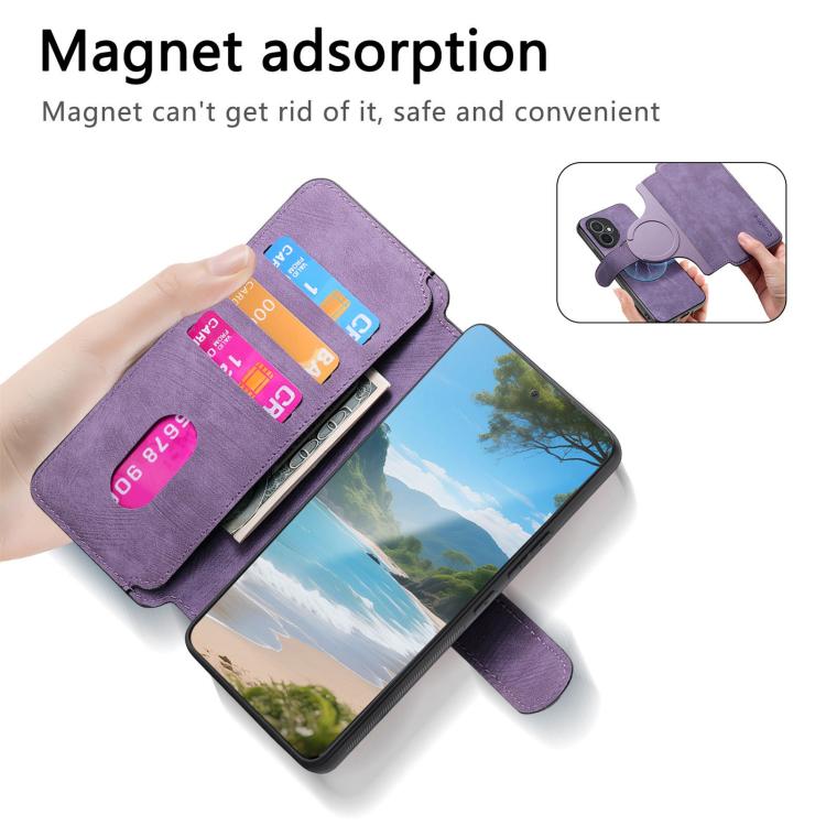 For Honor 400 Global 156.5mm CaseNeo MagSafe RFID Anti-theft Retro Leather Phone Case(Purple) - free shipping - PMC Jewellery - Order now!