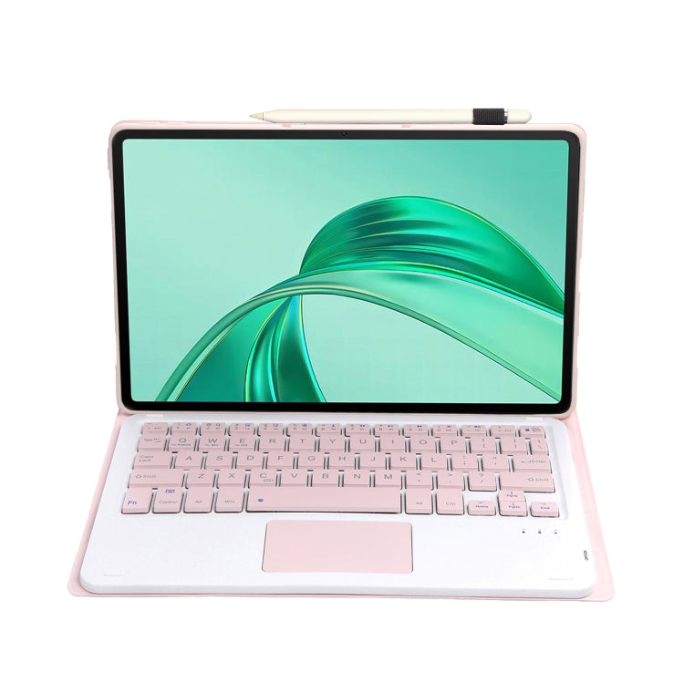 For Honor Pad X8a / X9 2024 AH25-A Ultra-thin Detachable Bluetooth Keyboard Leather Tablet Case with Touchpad(Pink White) - free shipping - PMC Jewellery - Order now!