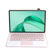 For Honor Pad X8a / X9 2024 AH25-A Ultra-thin Detachable Bluetooth Keyboard Leather Tablet Case with Touchpad(Pink White)