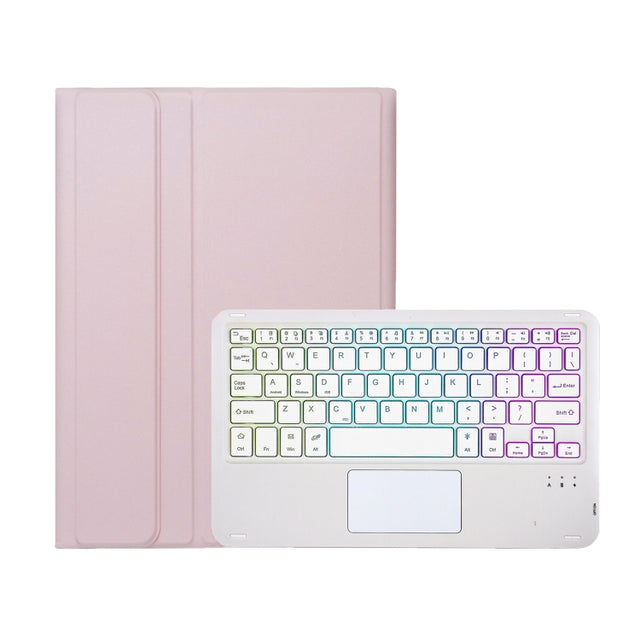 For Honor Pad X8a / X9 2024 AH25-AS Ultra-thin Detachable Backlight Bluetooth Keyboard Leather Tablet Case with Touchpad(Pink White)