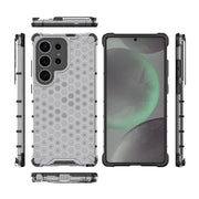 For Samsung Galaxy S25 Ultra 5G Honeycomb Shockproof Phone Case(White)