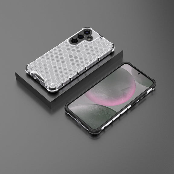 For Samsung Galaxy S25+ 5G Honeycomb Shockproof Phone Case(White)