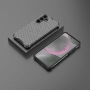 For Samsung Galaxy S25+ 5G Honeycomb Shockproof Phone Case(Black)