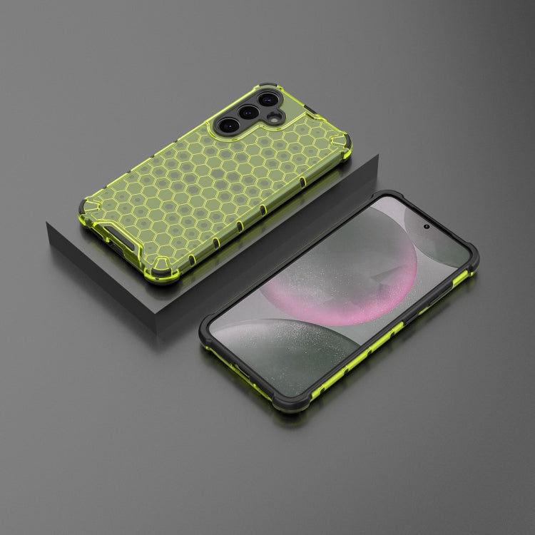 For Samsung Galaxy S25+ 5G Honeycomb Shockproof Phone Case(Green)