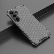 For Samsung Galaxy S25 5G Honeycomb Shockproof Phone Case(Black)