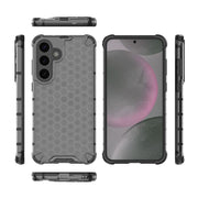 For Samsung Galaxy S25 5G Honeycomb Shockproof Phone Case(Black)
